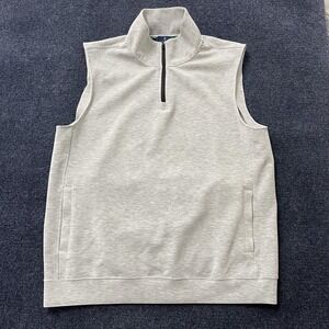 Extracurricular Sweater Vest Mens Large Gray 1/4 Zip Mock Neck Pockets Knit